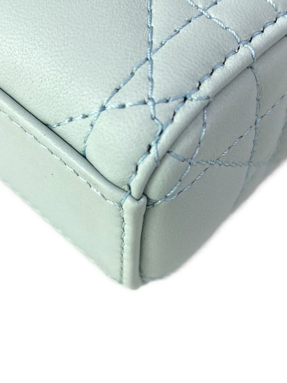 ★SOLD★ Dior Handbag Lady D-joy Bag Small Light Blue Gold Lambskin - Picture 7 of 15